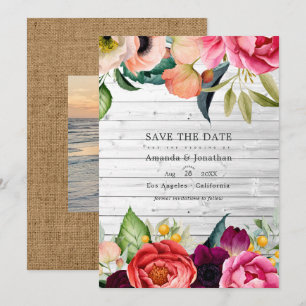 Rustikale Boho-Blumen-Boheme-Hochzeitsfotos Save T The Date