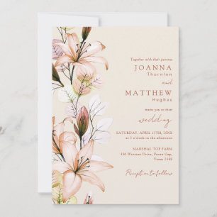 Rustikale Boho-Blumen-Herbst-Hochzeit Einladung