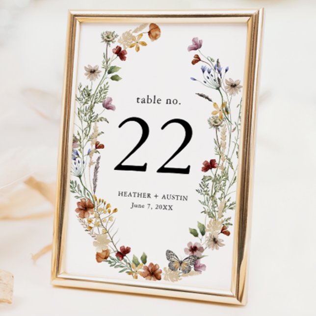 Rustikale Boho-Blumen-Tischnummer Tischnummer (White Rustic Boho Floral Table Number by Painted Paperie
)