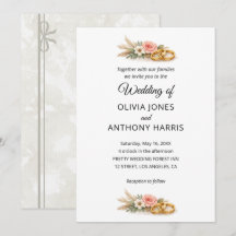 Rustikale Boho-Blumen-Watercolor-Hochzeit