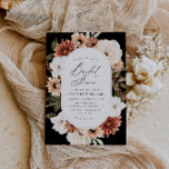 rustikale boho blumendusche Einladung<br><div class="desc">böhmisches Blumendesign in rustikalen Tönen. Das Design verfügt über einen Rahmen und handgemalte Aquarellfarben-Blätter. Text und Farben können personalisiert sein.</div>