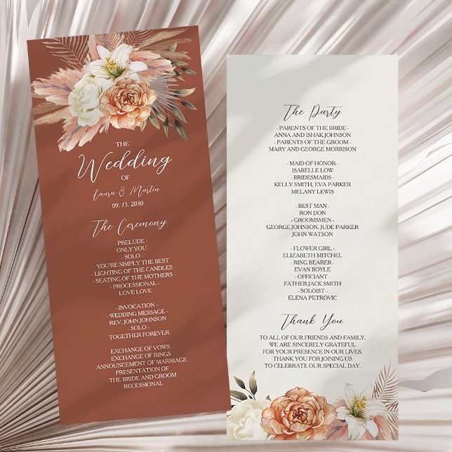Rustikale Boho-Blumenhochzeit Programm (Von Creator hochgeladen)