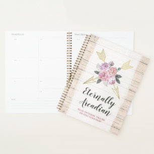 Rustikale Boho-Blumenpfeile Rosen Gold Boheme-Stil Planer