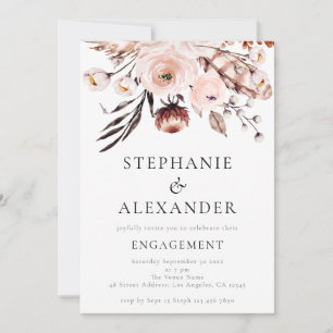Rustikale Boho Blush Florals Engagement Party Einladung