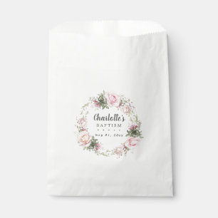 Rustikale Boho Blush Pink Rose Bläsertaufen Geschenktütchen