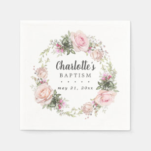 Rustikale Boho Blush Pink Rose Bläsertaufen Serviette