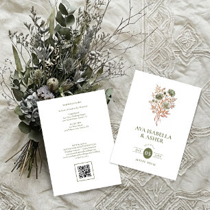 Rustikale Boho-Botanik-Posy-Sage-Hochzeit TLW26 Einladung