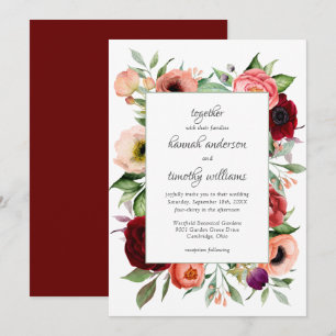 Rustikale Boho Botanische Charm-Hochzeit Einladung