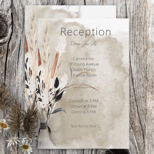 Rustikale Boho Bouquet Moderne Empfang Card RSVP Karte (Von Creator hochgeladen)