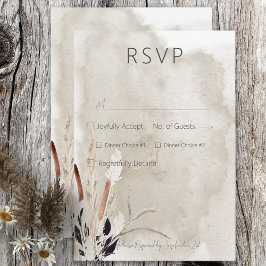 Rustikale Boho Bouquet Moderne Hochzeit RSVP Karte