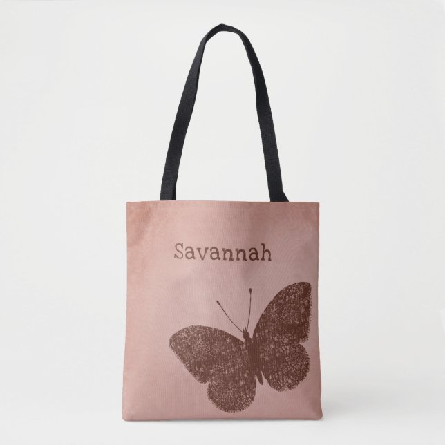 Rustikale Boho Brown Butterfly-Tasche (Vorderseite)