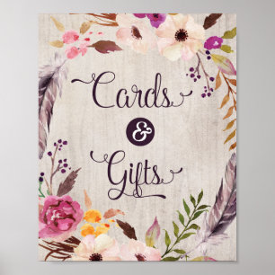 Rustikale Boho Cards & Gifts Brautparty Dekoration