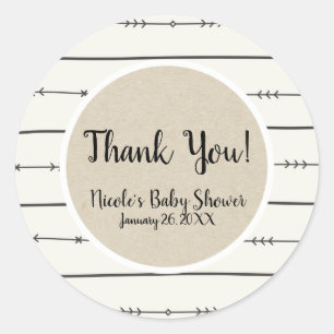 Rustikale Boho-Chic-Baby-Party Moderne Kraft-Gesch Runder Aufkleber