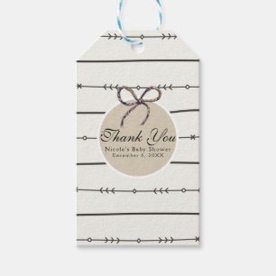 Rustikale Boho-Chic-Baby-Shower- moderne Kraft-Ein Geschenkanhänger