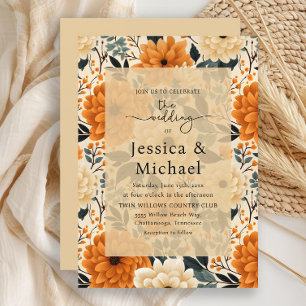 Rustikale Boho Chic Herbstwoche Wasserfarbenflora  Einladung