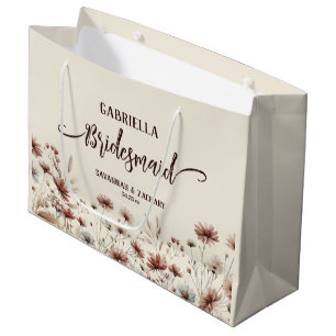 Rustikale Boho-Chic-Wildblumen Brautjungfer Hochze Große Geschenktüte