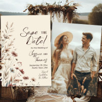Rustikale Boho Chic Wildblumen Foto Back Wedding
