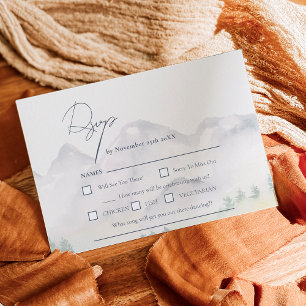 Rustikale boho Colorado Hochzeit in Urlaubsort RSVP Karte