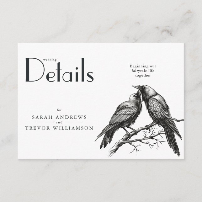 Rustikale Boho Crow Lovers Begleitkarte (Vorderseite)