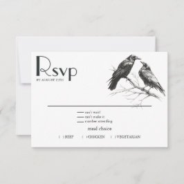 Rustikale BOHO Crow Lovers RSVP Karte