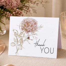 Rustikale Boho Delicate Fall Wildblume Hochzeit Dankeskarte
