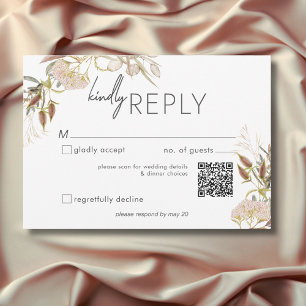 Rustikale Boho Delicate Fall Wildblumen Hochzeit RSVP Karte