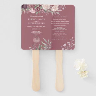 Rustikale Boho Dusty Rose Rosa Blume Hochzeit Fächer
