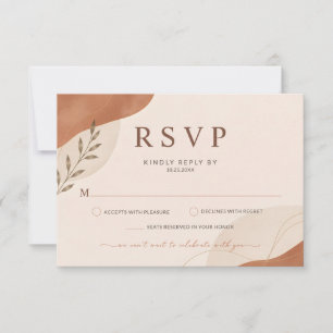 Rustikale Boho-Erde-Terrakotta-Hochzeits-RSVP RSVP Karte