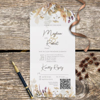 Rustikale Boho Fall-Wildblumen Weißer QR-Code