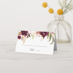 Rustikale Boho farbenfrohe blumenreiche Hochzeitss Platzkarte