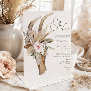 Rustikale Boho-Floral-Baby-Shower-Einladung Einladung