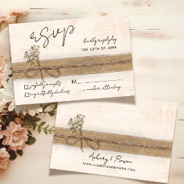 Rustikale Boho Floral Öko Wood Wildblume Hochzeit RSVP Karte