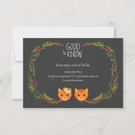 Rustikale Boho Forest Cats Hochzeit Einladung