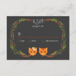Rustikale Boho Forest Cats Hochzeit Einladung