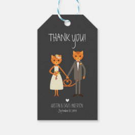 Rustikale Boho Forest Cats Hochzeit Einladung Geschenkanhänger