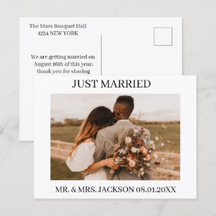 Rustikale Boho-Foto-Hochzeit Hochzeitsankündigung Ankündigungspostkarte