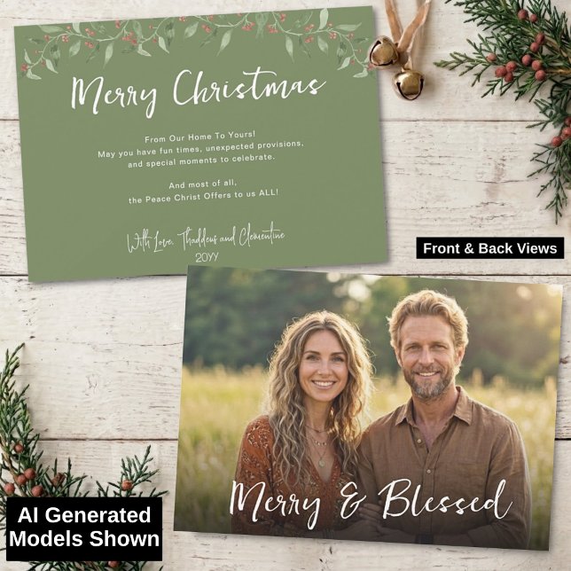 Rustikale Boho Fröhliche Gesegnete Weihnachten Grü (Von Creator hochgeladen)
