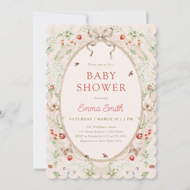 Rustikale Boho-Geschlechtsneutrale Babyparty Einladung (Vorderseite)