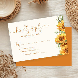 Rustikale Boho-Herbst-Blumen-Garten-Hochzeit RSVP Karte