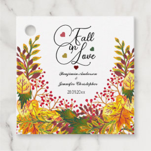 Rustikale Boho Herbstblütenhochzeit fällt in Liebe Geschenkanhänger