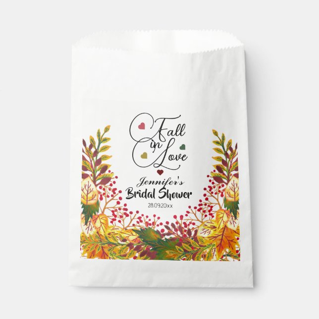 Rustikale Boho Herbstblütenhochzeit fällt in Liebe Geschenktütchen (Vorderseite)