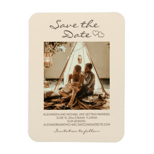 Rustikale Boho-Hochzeit Herzen Magnet