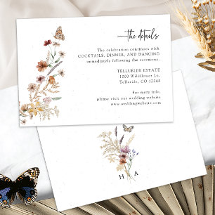 Rustikale Boho-Hochzeitsdetails Begleitkarte