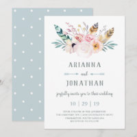 Rustikale Boho Hochzeitseinladung