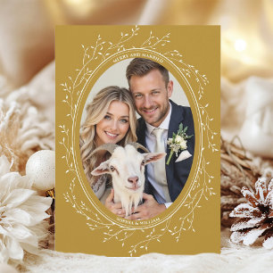 Rustikale Boho-Hochzeitsfoto-Frohe-Weihnachten-und Feiertagskarte