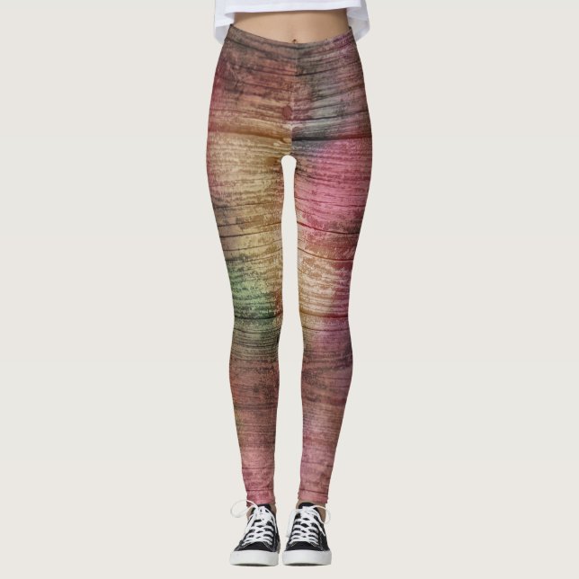 Rustikale Boho Hübsch Herbst Cranberry Sage Colors Leggings (Vorderseite)