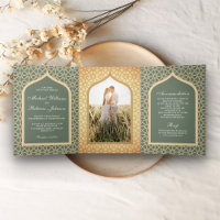 Rustikale Boho Indian Lattice Arch Sage Green Wedd