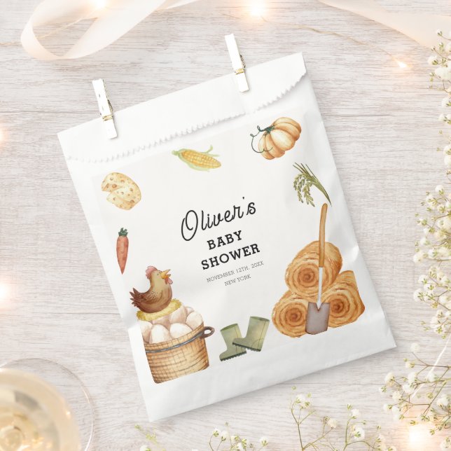 Rustikale Boho KinderBaby-Dusche auf der Bauernhöf Geschenktütchen (Ausgeschnitten)