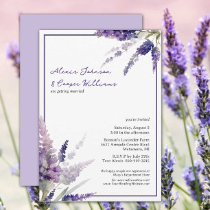 Rustikale Boho Lavender Blume Lila Hochzeit Einladung