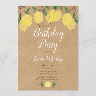 Rustikale Boho Lemons Geburtstagsparty Einladung